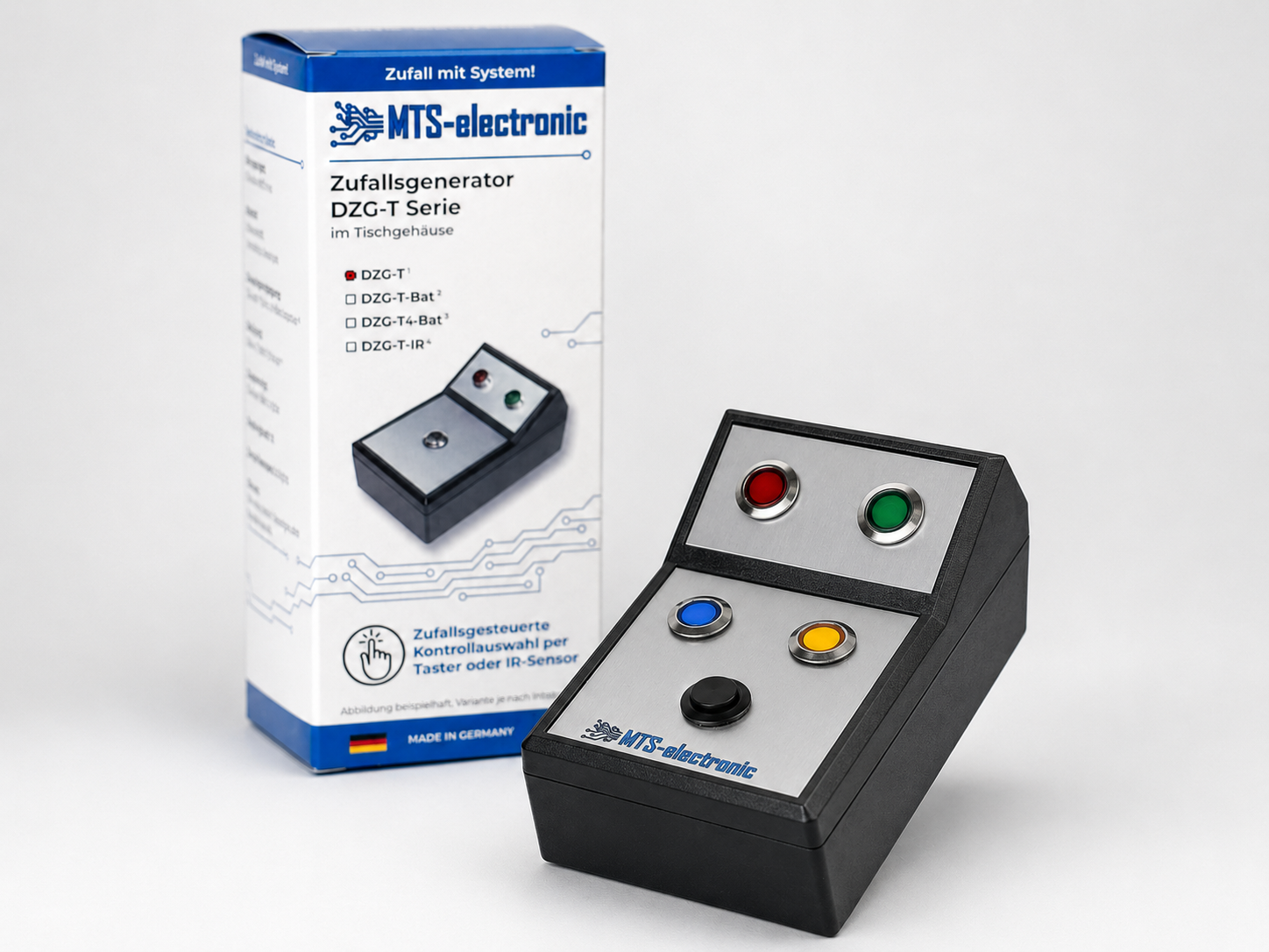 Zufallsgenerator DZG-T4-Bat im Tischgehäuse mit Verpackung
